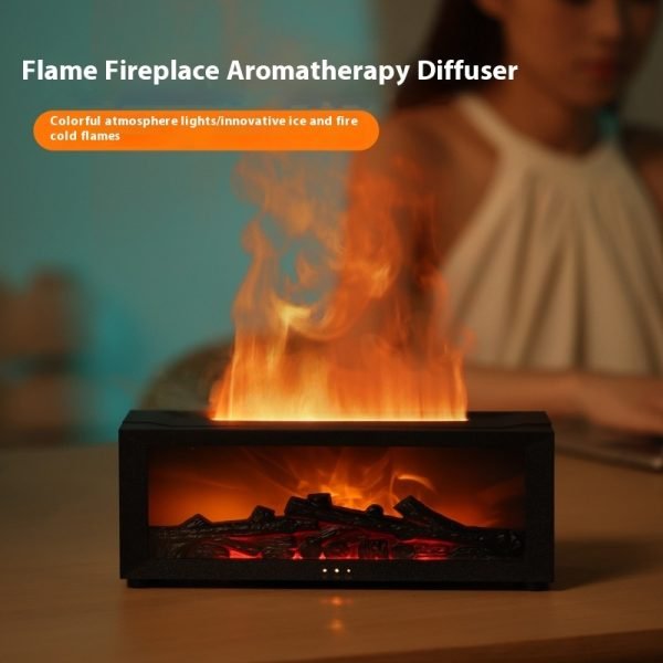 04e1b6e1-a020-4943-a41e-b2f99d84ee46_trans.jpeg New Flame Aromatherapy Machine Colorful Essential Oil Diffuser Home Large Fog Volume Flame Humidifier 3D Flame Fireplace Machine