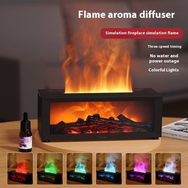 18fa02ac-8a3d-44ff-ad65-4c2a0512c58a_trans.jpeg New Flame Aromatherapy Machine Colorful Essential Oil Diffuser Home Large Fog Volume Flame Humidifier 3D Flame Fireplace Machine