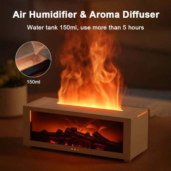 355f5e67-a2d6-451c-9637-e4122a5464f0.jpg New Flame Aromatherapy Machine Colorful Essential Oil Diffuser Home Large Fog Volume Flame Humidifier 3D Flame Fireplace Machine