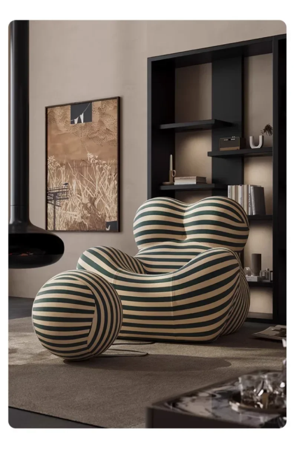 Vacuum Compression Sofa, Mom's Hug Sofa, Creative Hug Sofa, Modern Striped Bean Bag Sofa with Footrest, Customizable