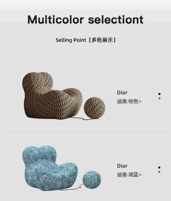 Vacuum Compression Sofa, Mom's Hug Sofa, Creative Hug Sofa, Modern Striped Bean Bag Sofa with Footrest, Customizable