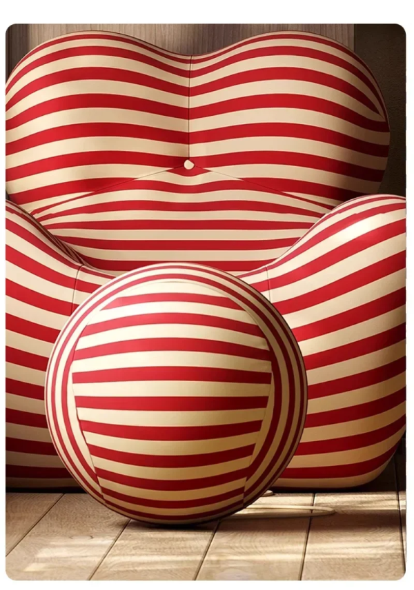 Vacuum Compression Sofa, Mom's Hug Sofa, Creative Hug Sofa, Modern Striped Bean Bag Sofa with Footrest, Customizable